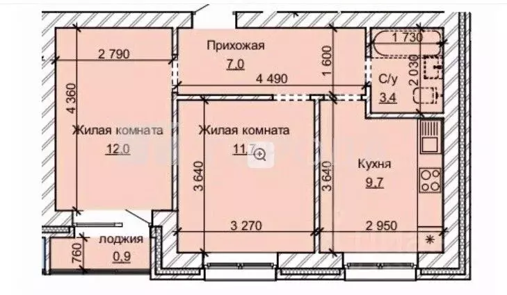 2-к кв. Алтайский край, Барнаул ул. Анатолия, 304 (44.7 м) - Фото 1
