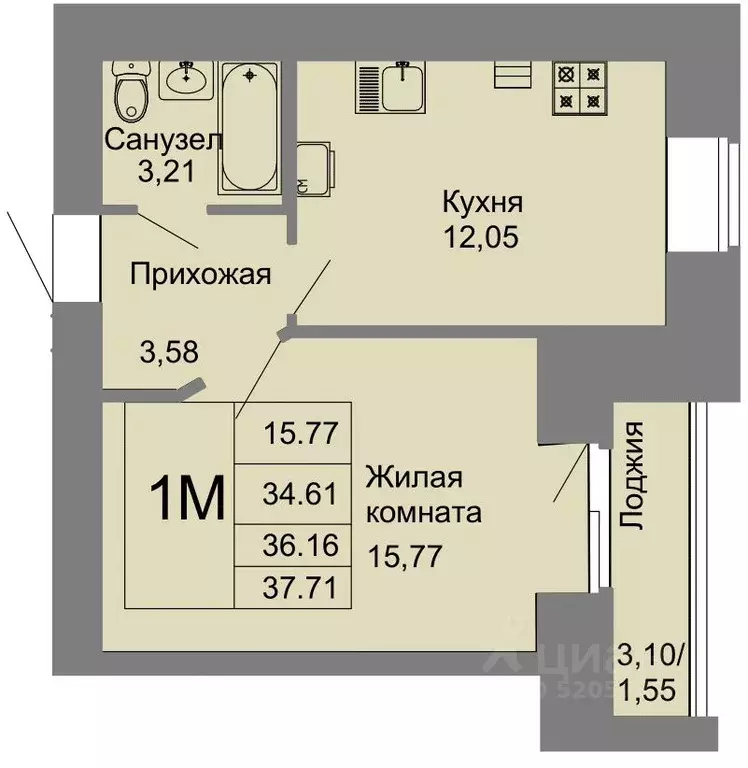 1-к кв. Марий Эл, Йошкар-Ола ул. Западная, 11 (36.16 м) - Фото 0