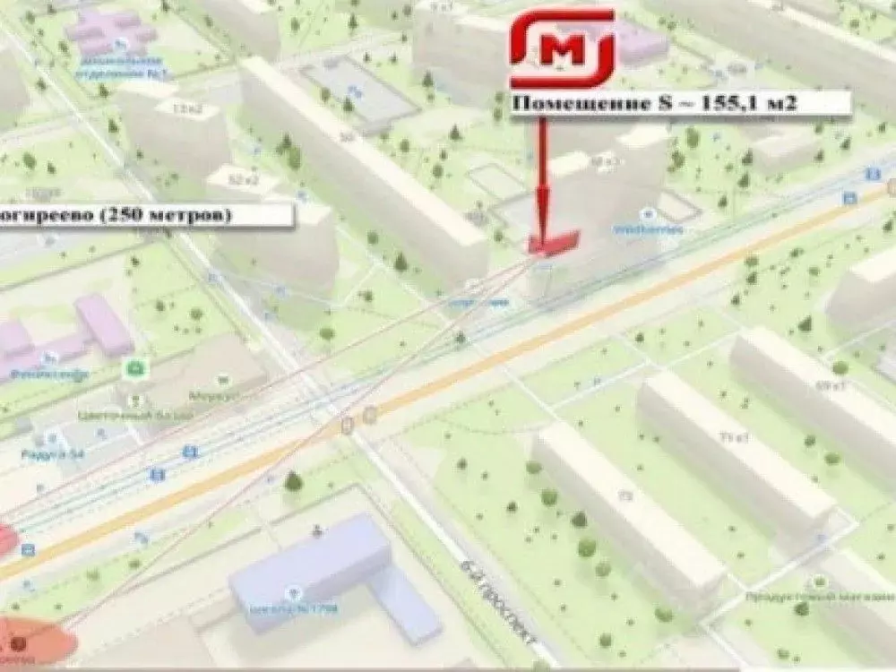 Торговая площадь в Москва Зеленый просп., 48К3 (155 м) - Фото 2