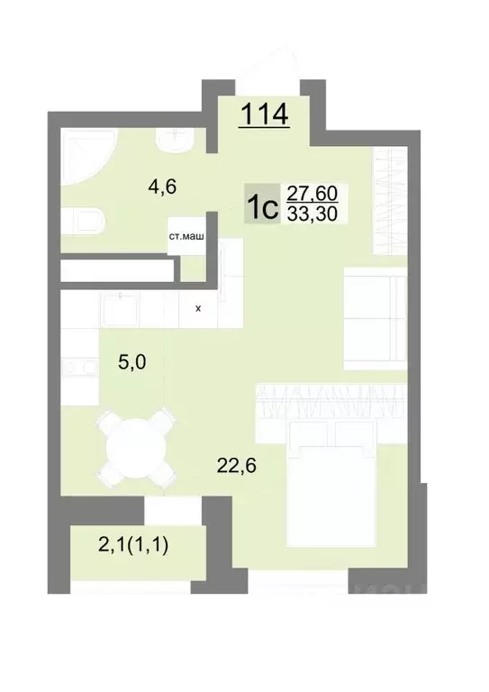 Студия Свердловская область, Екатеринбург ул. Металлургов, 63/3 (33.3 ... - Фото 1