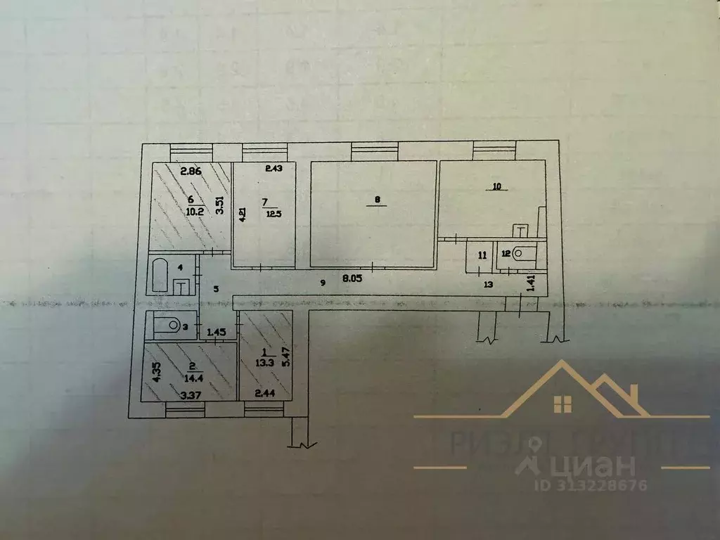 5-к кв. Татарстан, Казань ул. Гаврилова, 2 (110.0 м) - Фото 1