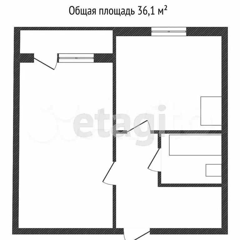 1-к. квартира, 36,1 м, 3/10 эт. - Фото 0