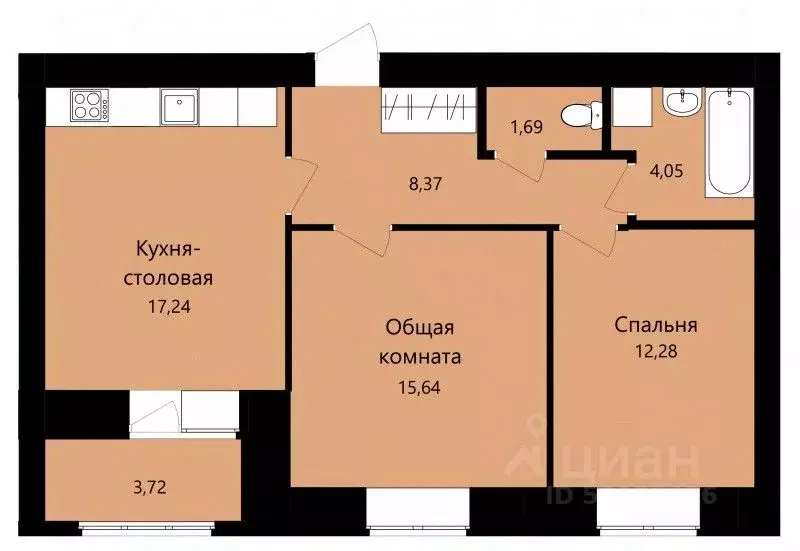 2-к кв. Мордовия, Саранск ул. Филатова, 11 (61.13 м) - Фото 0