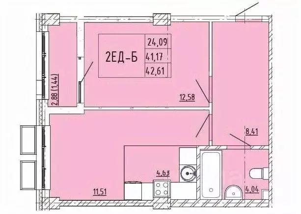 1-к кв. Ростовская область, Ростов-на-Дону просп. Стачки, 231/2 (42.61 ... - Фото 1
