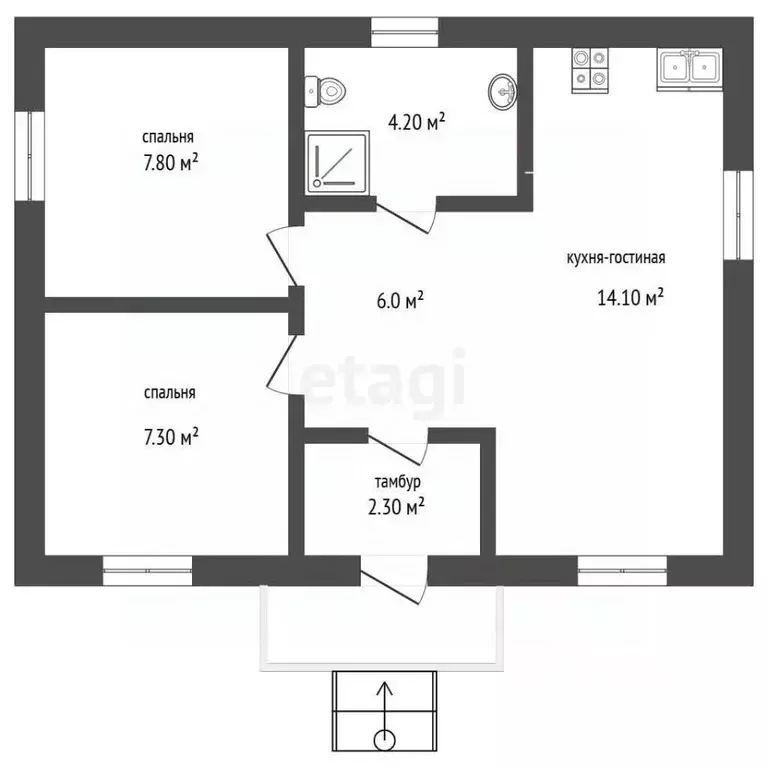 Дом в Мордовия, Ичалковский район, пос. Смольный Школьная ул., 1А (56 ... - Фото 1