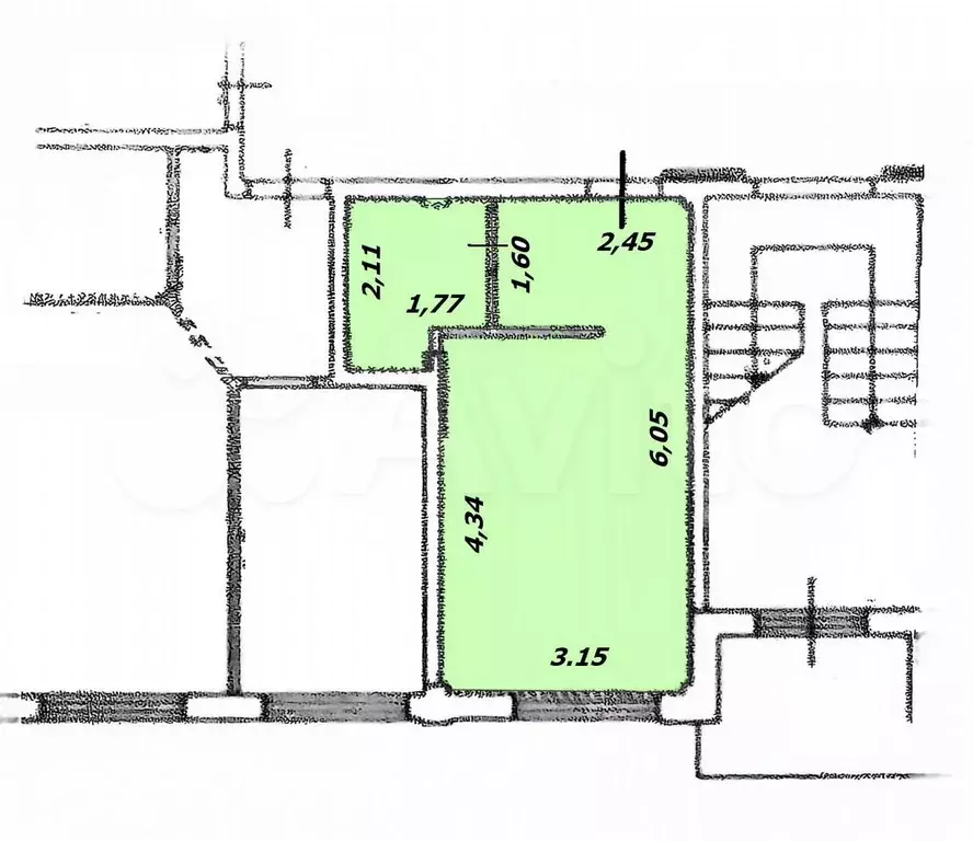 Квартира-студия, 20,9 м, 1/3 эт. - Фото 1