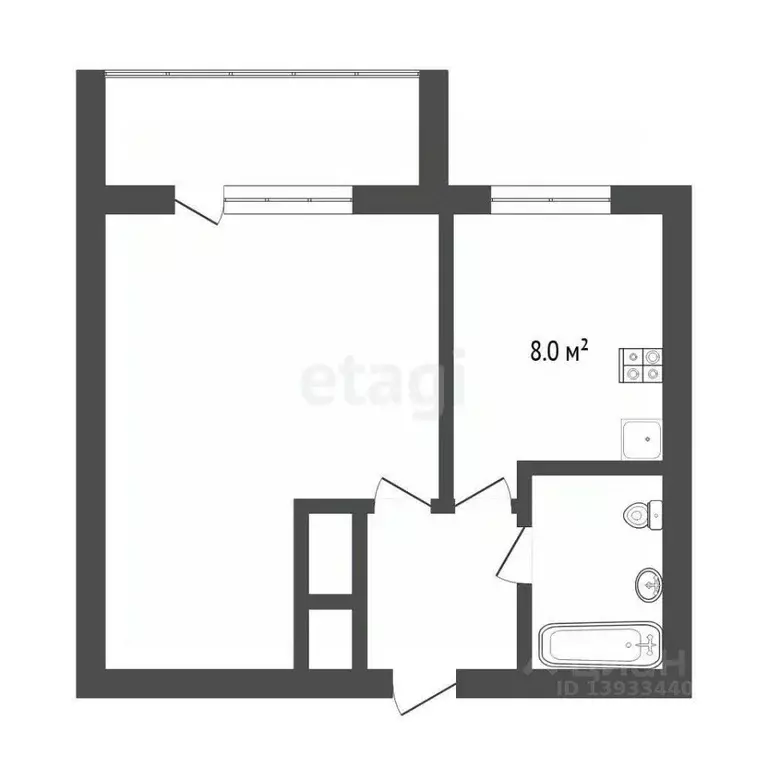 1-к кв. Тюменская область, Тюмень ул. Ватутина, 20 (32.4 м) - Фото 2
