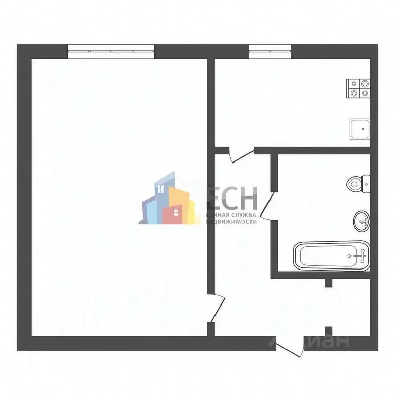 1-к кв. Тульская область, Тула Октябрьская ул., 95 (31.0 м) - Фото 2
