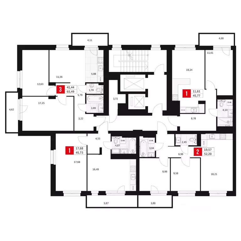 3-к кв. Башкортостан, Уфа ул. Большая Московская, 11 (65.49 м) - Фото 2