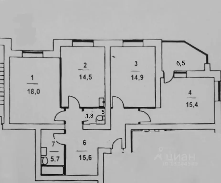 3-к кв. Ярославская область, Ярославский муниципальный округ, пос. ... - Фото 1