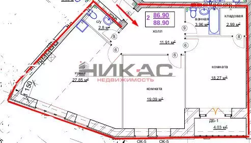 3-комнатная квартира: Ярославль, Ямская улица, 44А (88.9 м) - Фото 1