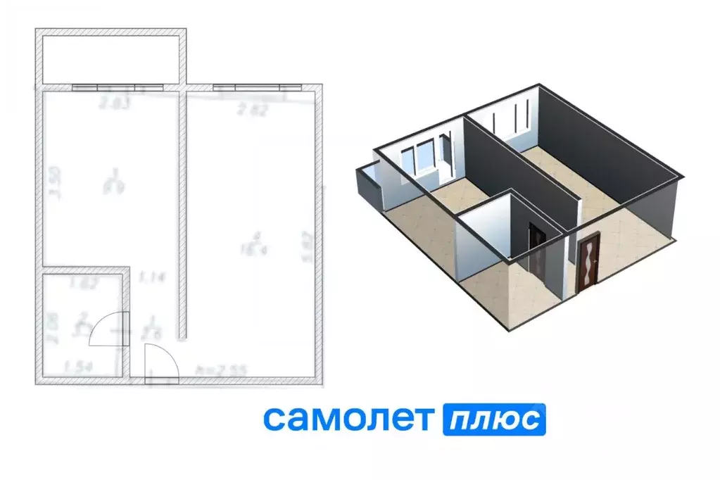 1-к кв. Кемеровская область, Кемерово Базовая ул., 4В (32.2 м) - Фото 1