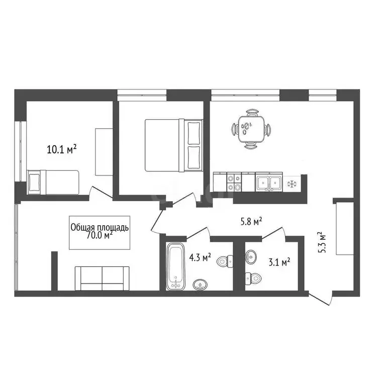 3-комнатная квартира: Новосибирск, Большевистская улица, 132 (70 м) - Фото 0