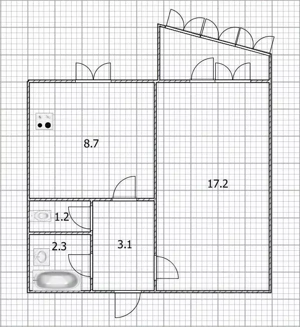 1-к кв. Башкортостан, Уфа Комсомольская ул., 145 (32.8 м) - Фото 2