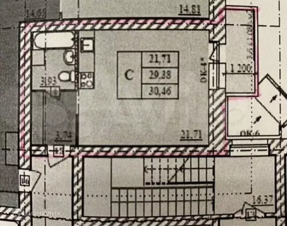 1-к. квартира, 29,5 м, 10/12 эт. - Фото 1