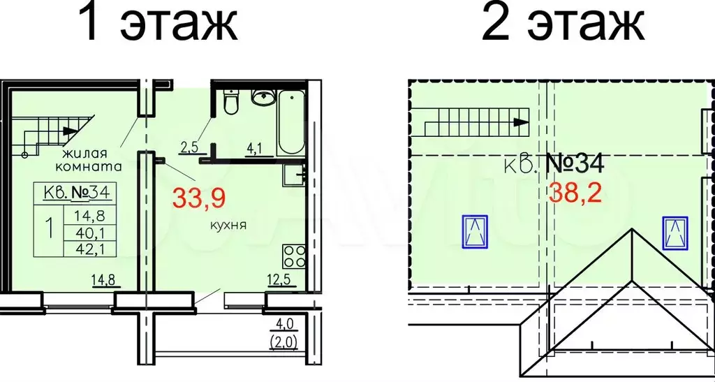 1-к. квартира, 70,4 м, 3/3 эт. - Фото 0