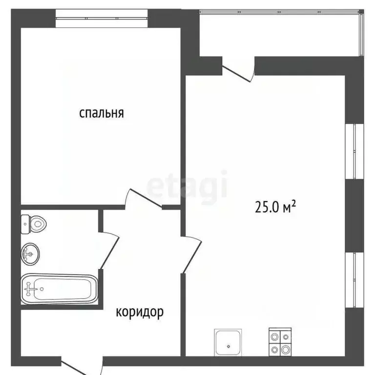 1-к кв. Саратовская область, Саратов проезд 1-й имени С.Т. Разина, 3/7 ... - Фото 2