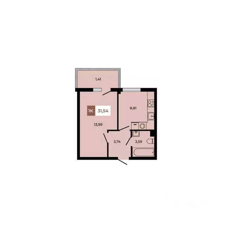 1-к кв. Ростовская область, Аксайский район, Щепкинское с/пос, пос. ... - Фото 1