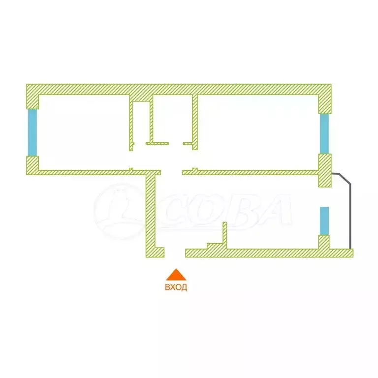 2-комнатная квартира: деревня Патрушева, улица Александра Пушкина, 5 ... - Фото 1