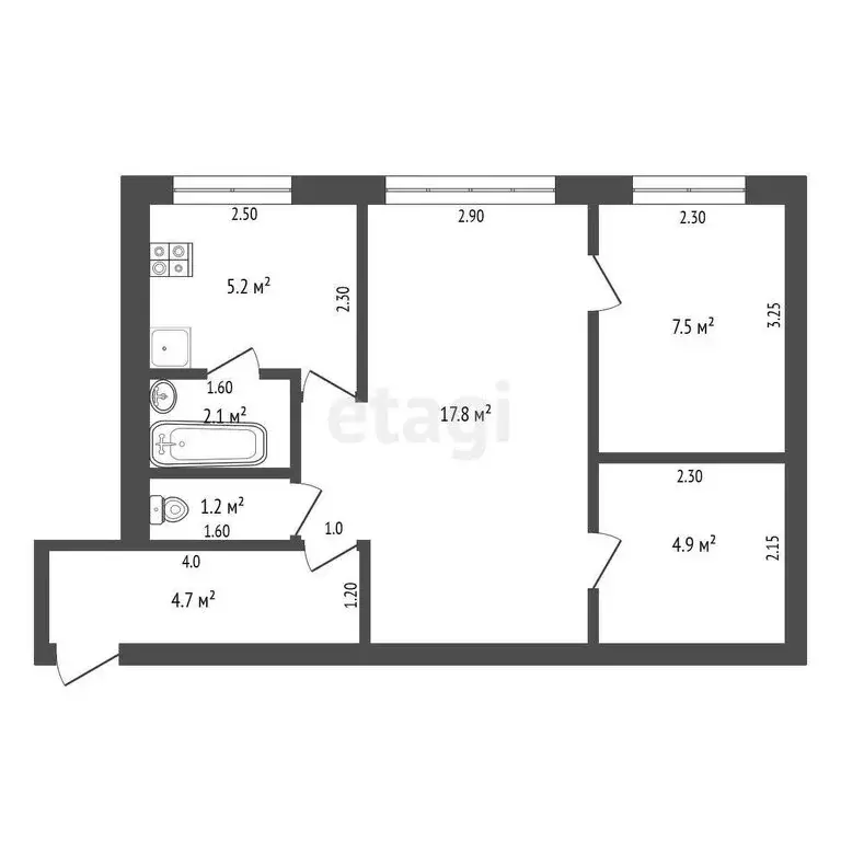 2-комнатная квартира: Мичуринск, улица ЦГЛ, 18 (43.4 м) - Фото 0