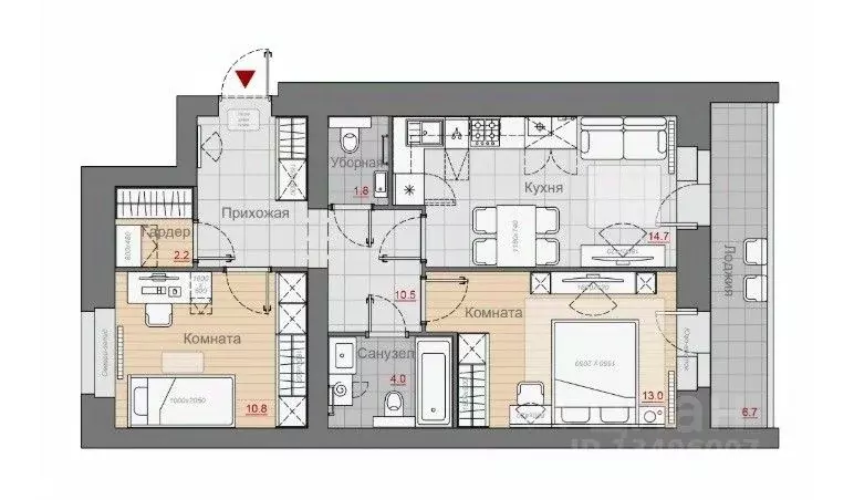 2-к кв. Новгородская область, Великий Новгород Псковская ул., 66 (57.0 ... - Фото 1