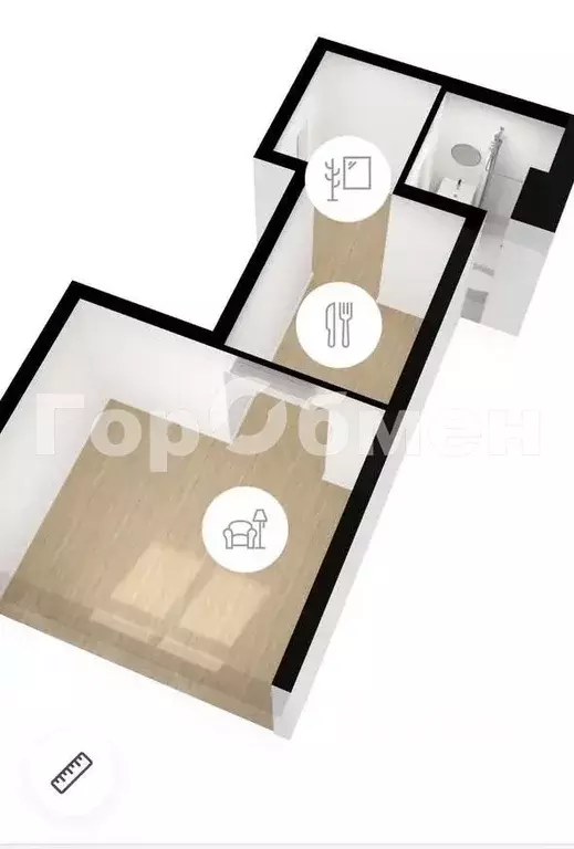 Студия Москва Очаковское ш., 5к6 (25.1 м) - Фото 2