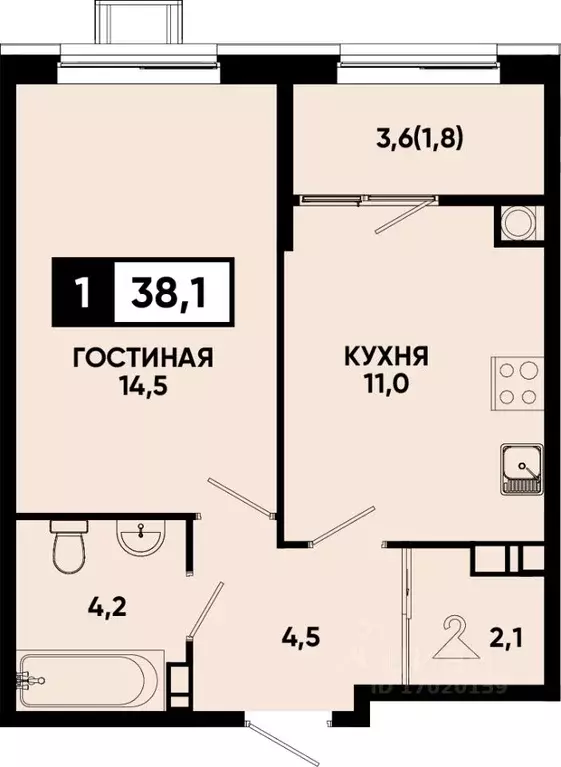 1-к кв. Ставропольский край, Кисловодск Моя Легенда жилой комплекс ... - Фото 1