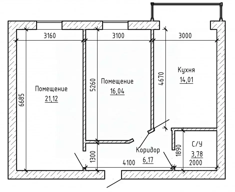 2-к кв. Кабардино-Балкария, Нальчик ул. Солнечная, 8к3 (61.44 м) - Фото 2