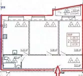 2-к кв. Костромская область, Кострома ул. Стопани, 44 (61.39 м) - Фото 1