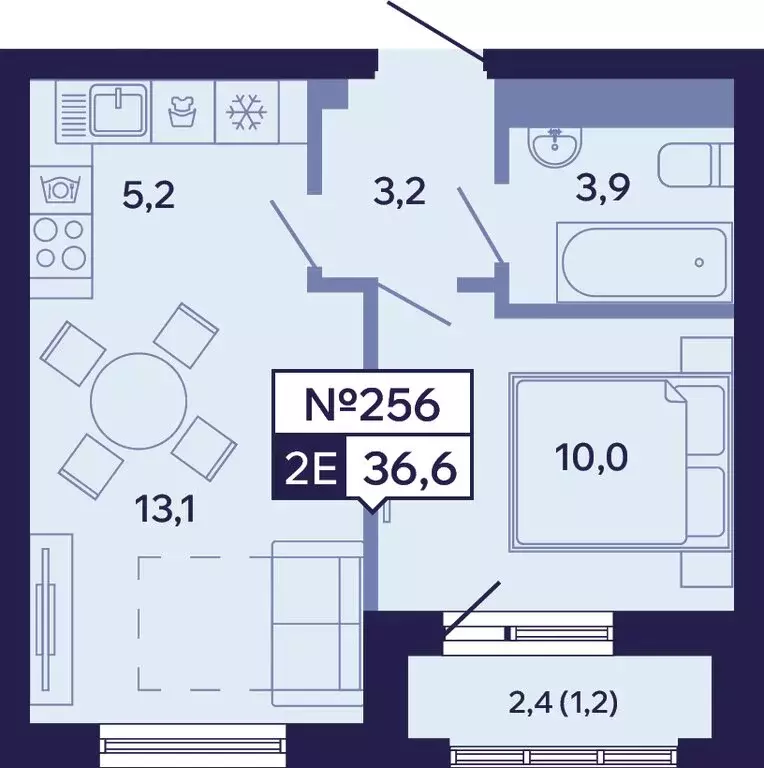 2-комнатная квартира: Якутск, Новопортовская улица, 1Д (36.4 м) - Фото 1