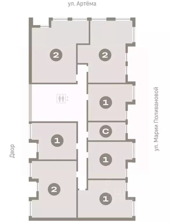 2-к кв. Ханты-Мансийский АО, Сургут 1-й мкр, Нефть жилой комплекс ... - Фото 2