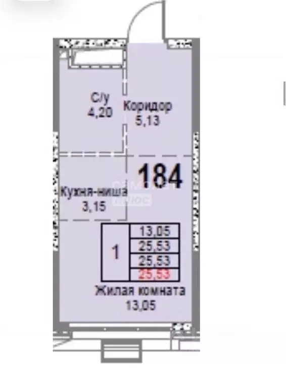 Студия Москва Дмитровское ш., 73Б (25.53 м) - Фото 2
