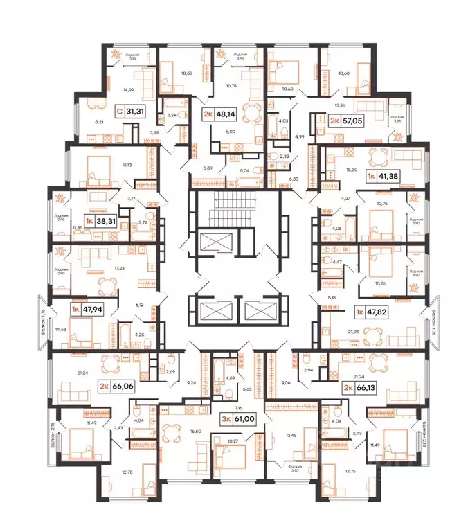 1-к кв. Тюменская область, Тюмень ул. Бориса Прудаева, 7 (47.94 м) - Фото 2