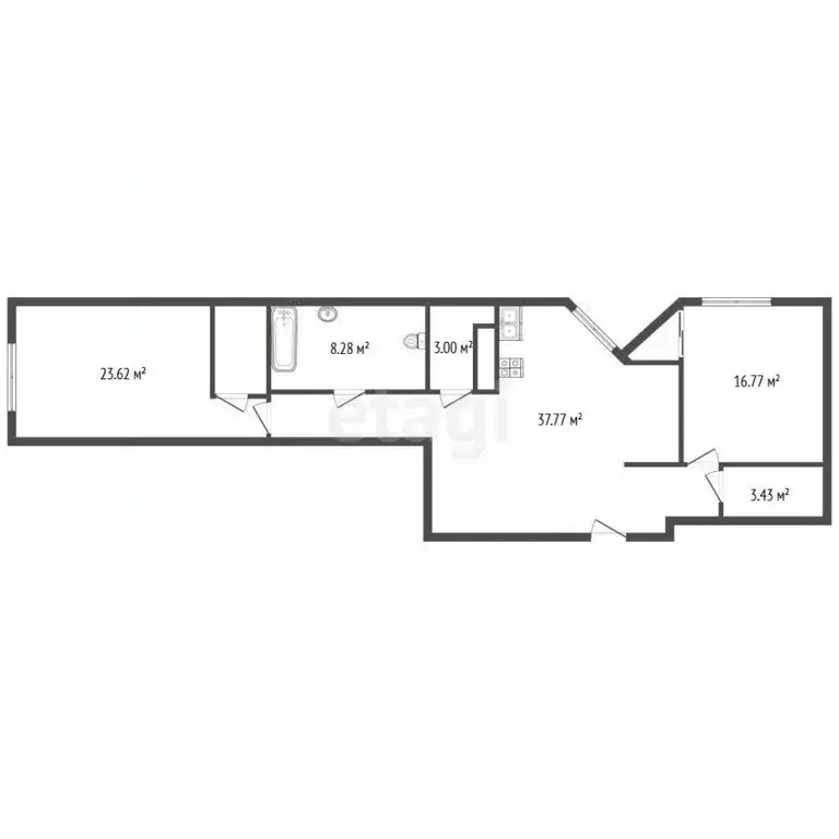 2-к кв. Санкт-Петербург Богатырский просп., 49к1 (93.4 м) - Фото 2