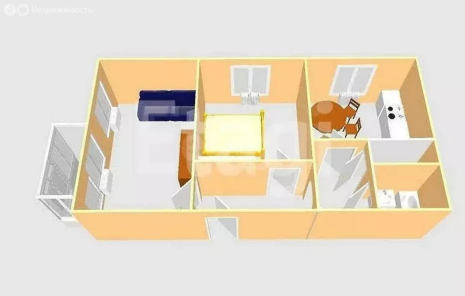 2-комнатная квартира: Южно-Сахалинск, Комсомольская улица, 276 (50.6 ... - Фото 1