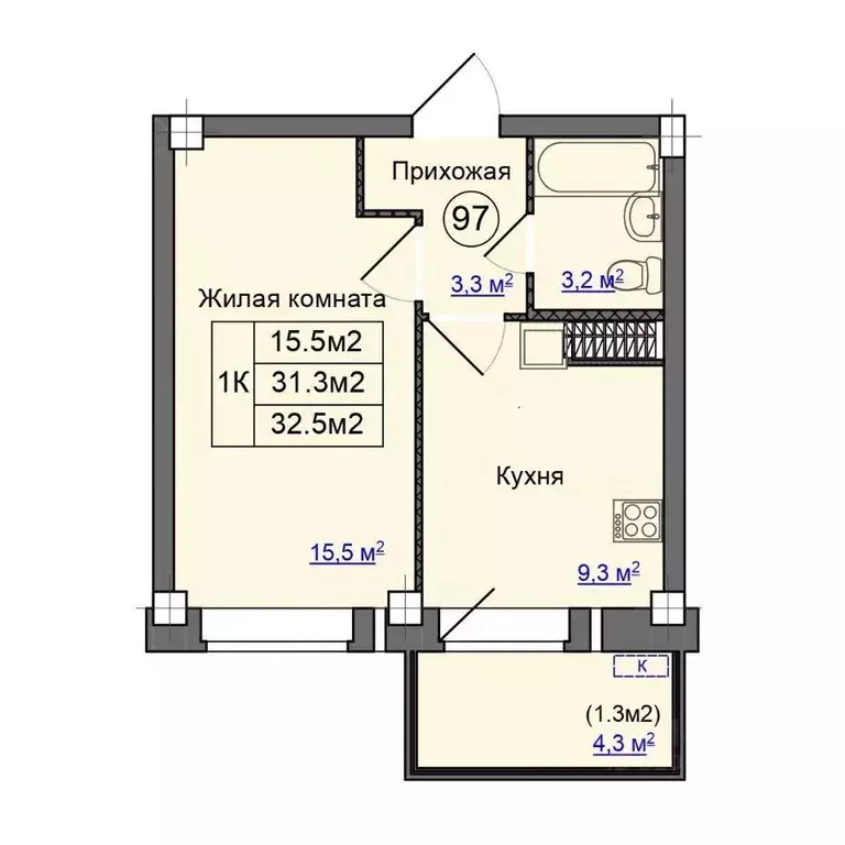 1-к кв. Псковская область, Псковский район, Завеличенская волость, д. ... - Фото 1