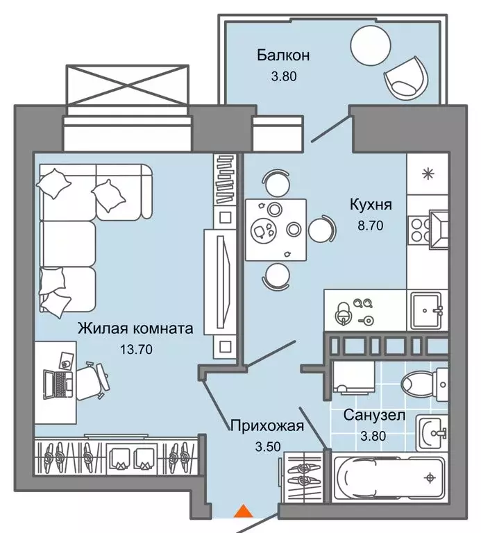 2-комнатная квартира: Пермь, микрорайон Заимка, жилой комплекс ... - Фото 0
