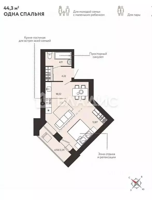 1-к кв. Пензенская область, Пенза ул. 8 Марта, 31к3 (40.05 м) - Фото 2