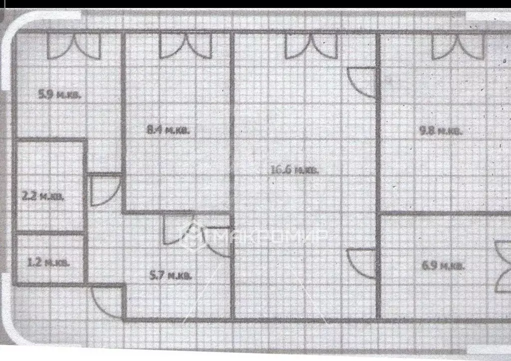 3-к кв. Брянская область, Брянск проезд 2-й Станке Димитрова, 7Б (57.9 ... - Фото 2