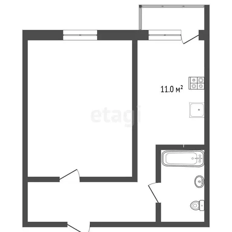 1-комнатная квартира: Екатеринбург, улица Павла Шаманова, 7 (39.4 м) - Фото 1
