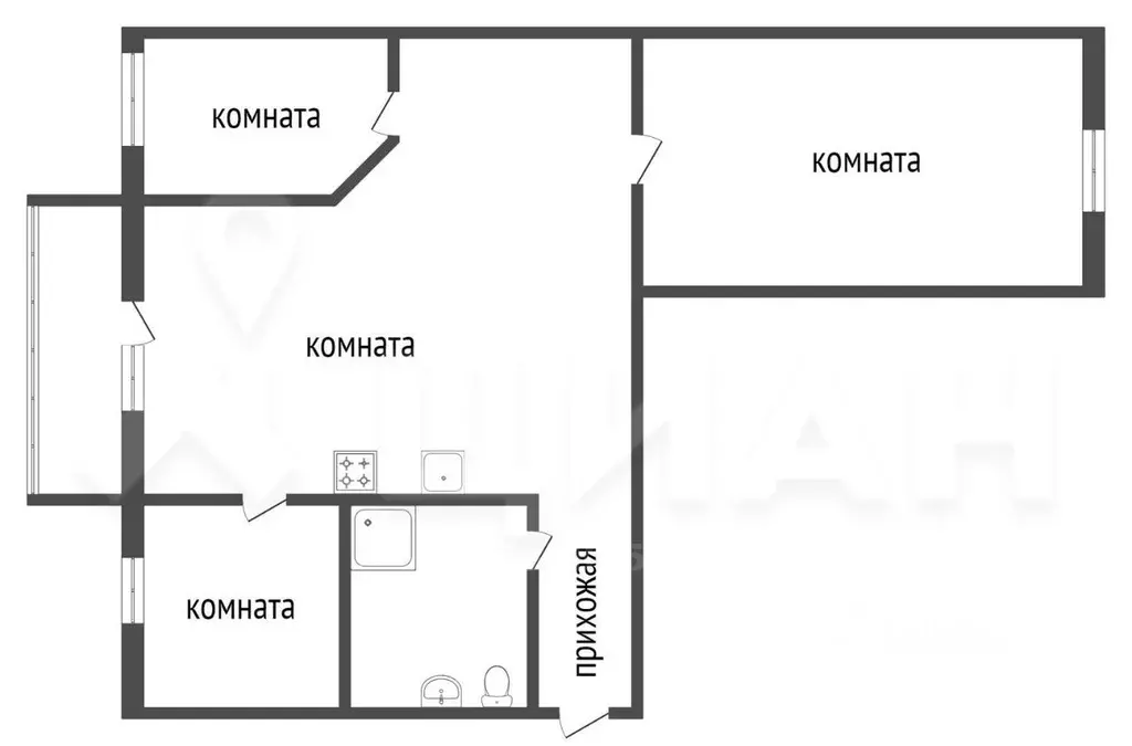 3-к кв. Иркутская область, Ангарск 11-й мкр, 10 (55.4 м) - Фото 1