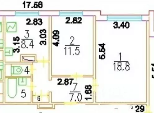 2-к кв. Москва Рублевское ш., 42К2 (50.3 м) - Фото 2