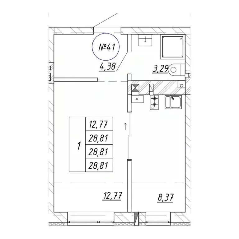 1-к кв. Калининградская область, Зеленоградск  (28.81 м) - Фото 1