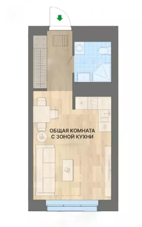 Квартира-студия: Екатеринбург, улица Победы, 102 (22.2 м) - Фото 1