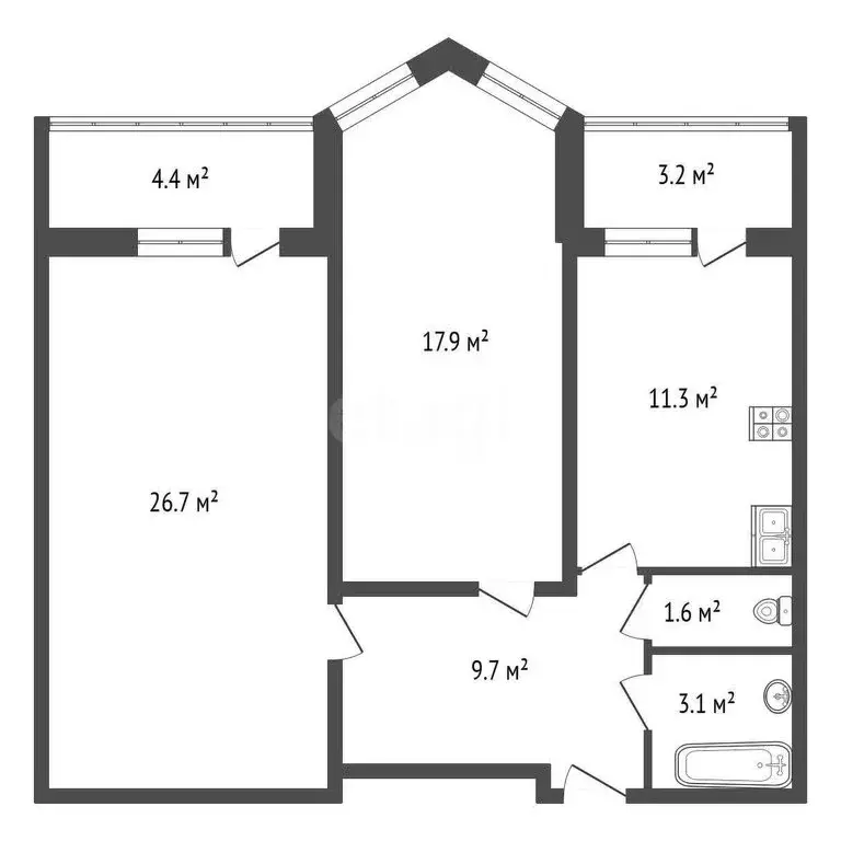 2-комнатная квартира: Мурино, улица Шоссе в Лаврики, 89 (71 м) - Фото 0
