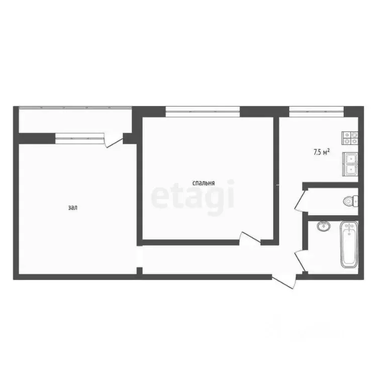 2-к кв. Московская область, Коломна Пионерская ул., 56 (43.2 м) - Фото 1