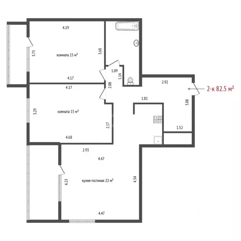 2-к кв. Свердловская область, Екатеринбург ул. Ясная, 33 (82.5 м) - Фото 2
