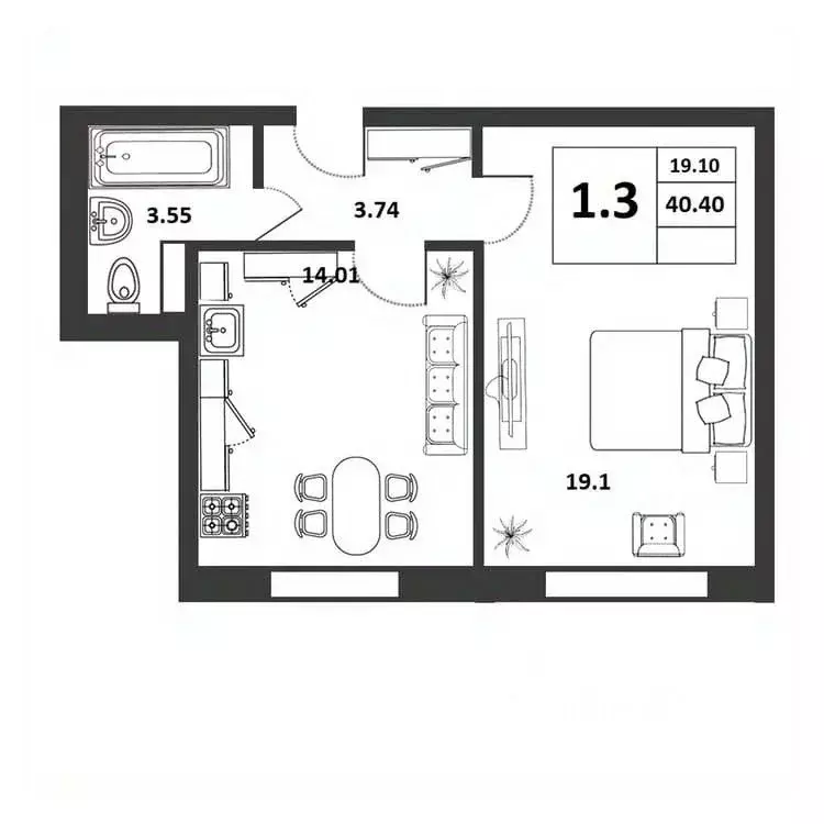 1-к кв. Новгородская область, Великий Новгород ул. Якова Павлова, 15 ... - Фото 1