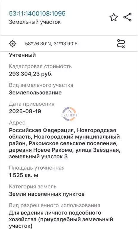 Участок в Ракомское сельское поселение, деревня Новое Ракомо, Звёздная ... - Фото 2