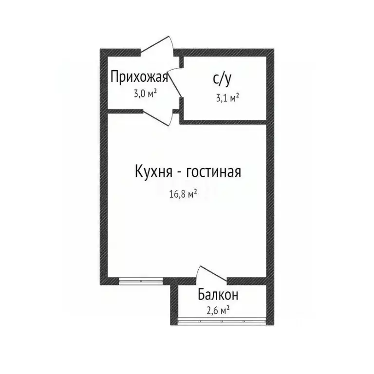 Студия Краснодарский край, Краснодар Российская ул., 257/7лит1 (25.5 ... - Фото 0